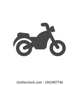 Motorcycle black vector icon. Motorbike glyph symbol.