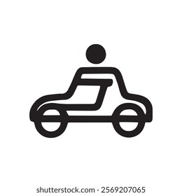 A motorcycle black and white symbol of a person