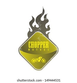 motorcycle black yellow label fire