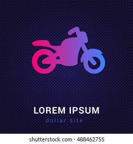 Motorcycle Blue & Red colorfull gradient attractive bright material Icon / Logo Design