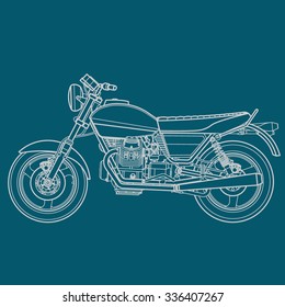 Motorcycle Blueprint Stock Vector (Royalty Free) 336407267 | Shutterstock