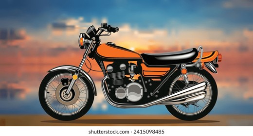 motorcycle with blurred background for background design.