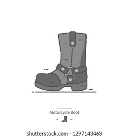 Motorcycle boot - Line color icon