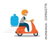 Motorcycle boy (scooter) delivering 20 liter mineral water gallon