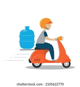 Motorcycle boy (scooter) delivering 20 liter mineral water gallon