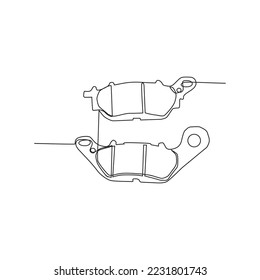 motorcycle brake pads continuous line vector design