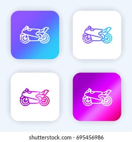 Motorcycle bright purple and blue gradient app icon