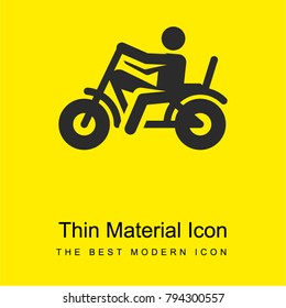 Motorcycle bright yellow material minimal icon or logo design