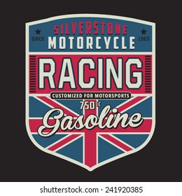 Motorcycle british  typography, t-shirt graphics, vectors