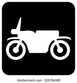 Motorcycle button on white background. Vector illustration.