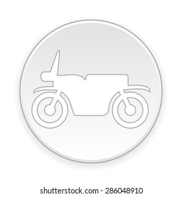 Motorcycle button on white background. Vector illustration.