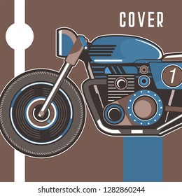 motorcycle cafe race illustration - Vector