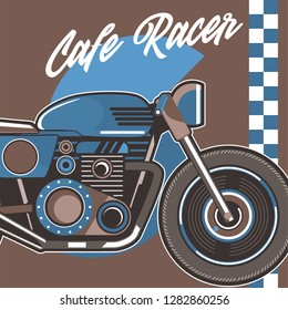 motorcycle cafe race illustration - Vector