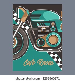 motorcycle cafe race illustration - Vector