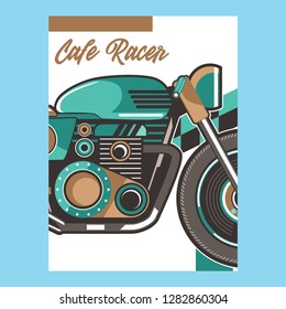 motorcycle cafe race illustration - Vector