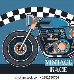 motorcycle cafe race illustration - Vector