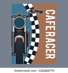 motorcycle cafe race illustration - Vector