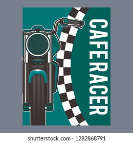 motorcycle cafe race illustration - Vector