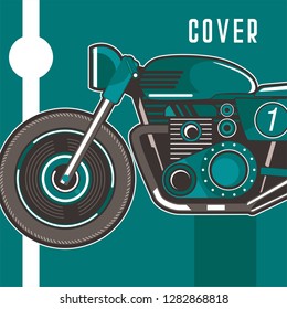 motorcycle cafe race illustration - Vector