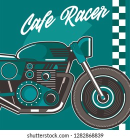 motorcycle cafe race illustration - Vector