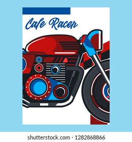 motorcycle cafe race illustration - Vector