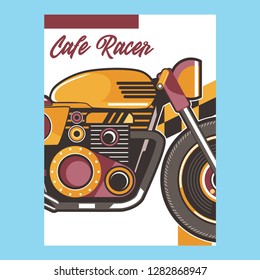 motorcycle cafe race illustration - Vector