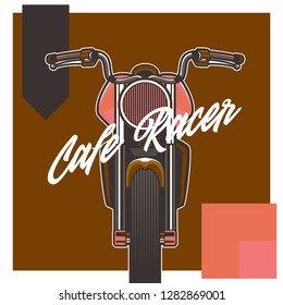 motorcycle cafe race illustration - Vector