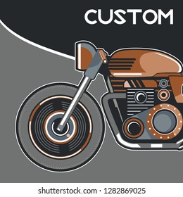 motorcycle cafe race illustration - Vector