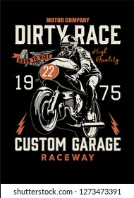 motorcycle cafe race tshirt print  illustration 