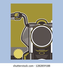 motorcycle cafe race tshirt print illustration - Vector