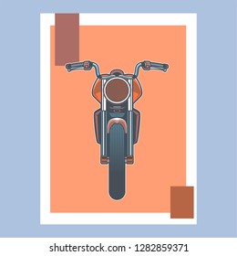 motorcycle cafe race tshirt print illustration - Vector