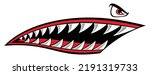 Motorcycle and car vector graphic Flying tigers shark teeth shark mouth vinyl decal biker helmet sticker