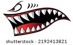 Motorcycle and car vector graphic Flying tigers shark teeth shark mouth vinyl decal biker helmet sticker