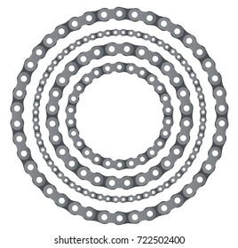 Motorcycle Chain Round Frames Vector Set