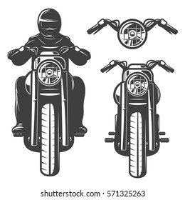Motorcycle Chopper, Front, Motorcycle Driver, Monochrome, Wheel, Headlamp