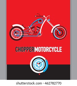 Motorcycle Chopper vector illustration. Stylized graphic composition.