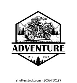 motorcycle classic adventure logo emblem 