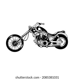 Motorcycle classic chopper vector illustration bike speed transport