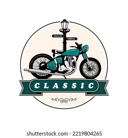 motorcycle classic design vector art