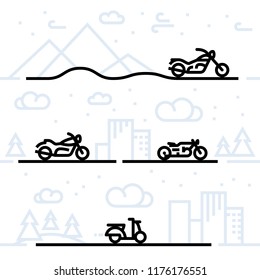 Motorcycle Classification Icon Set And Vector Illustration