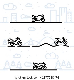 Motorcycle Classification Icon Set And Vector Illustration