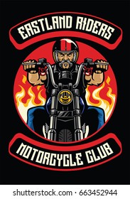 Motorcycle Club Badge Of Old Man Ride Motorcycle