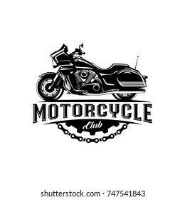 Motorcycle Club black with gear illustration label template