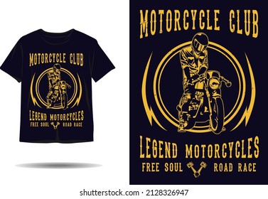Motorcycle club legend motorcycles silhouette t shirt design