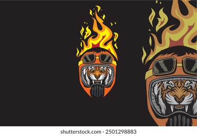 motorcycle club logo with animal head symbol, black background