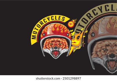 motorcycle club logo with animal head symbol, black background