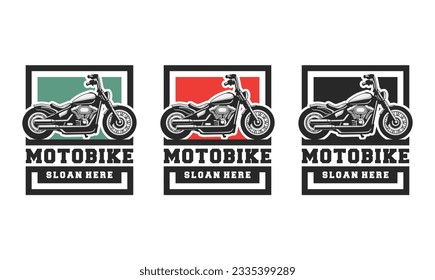 Motorcycle club logo design vector. Motorcycle logo illustration isolated.