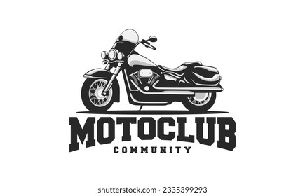 Motorcycle club logo design vector. Motorcycle logo illustration isolated.