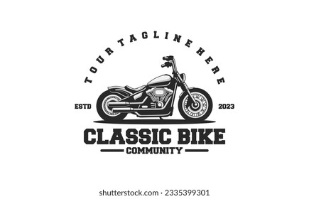 Motorcycle club logo design vector. Motorcycle logo illustration isolated.