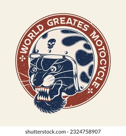 Motorcycle Club Logo Vector. Old School Motorcycle Logo Illustration